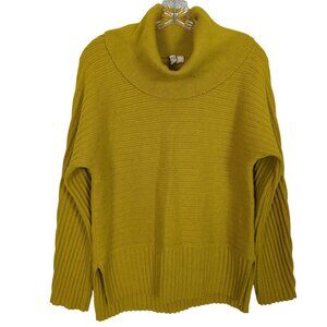 Moth‎ By Anthropologie Mustard Yellow Turtleneck Sweater size XS Ribbed Knit